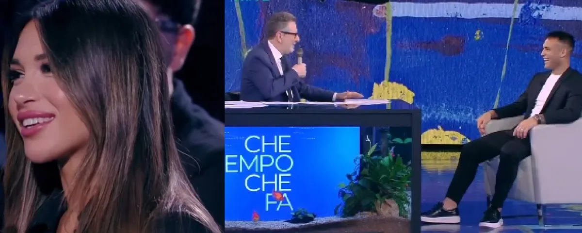 Lautaro Martinez con la moglie Augustina Gandolfo a Che tempo che fa