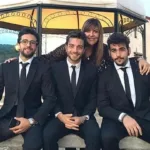 Barbara Vitali con il trio di artisti de Il Volo