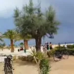 Fulmine si abbatte su una spiaggia di Alba Adriatica