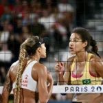 Lite durante la finale Brasile Canada di beach volley