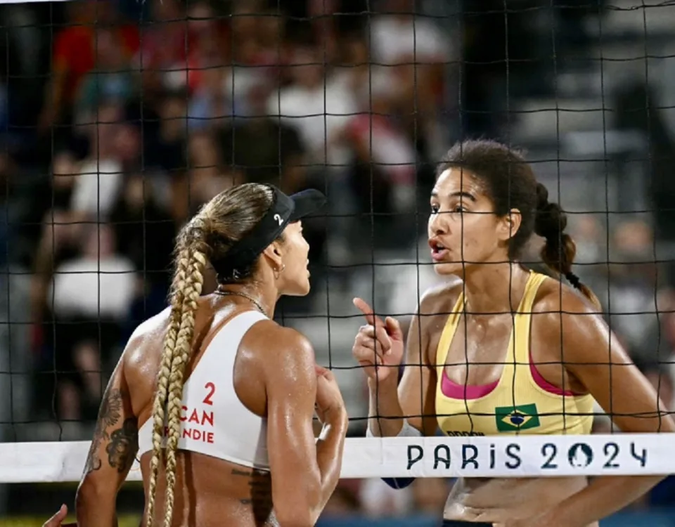 Lite durante la finale Brasile Canada di beach volley