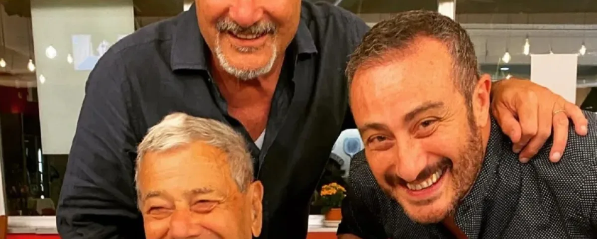 Pino Insegno con il papà Armando e il fratello Claudio