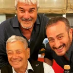 Pino Insegno con il papà Armando e il fratello Claudio