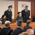 Filippo Turetta in aula durante l'udienza sull'omicidio di Giulia Cecchettin