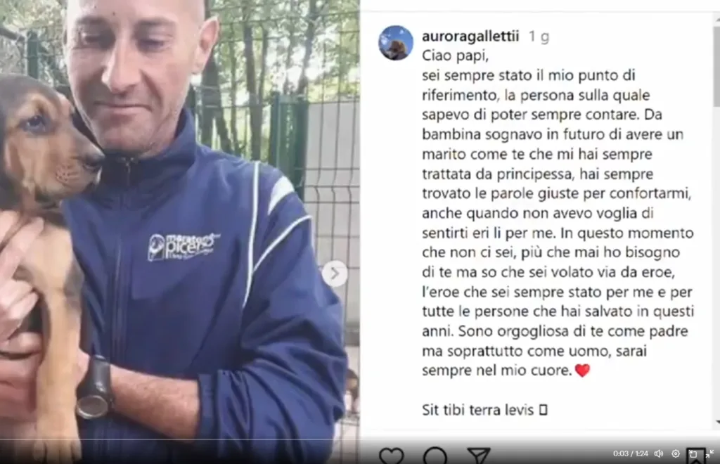 La dedica della figlia di Massimo Galletti