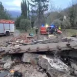 I resti della villetta in Garfagnana dopo lo scoppio