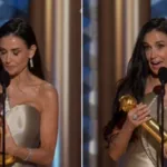 Demi Moore dopo aver riceuvto il Golden Globe