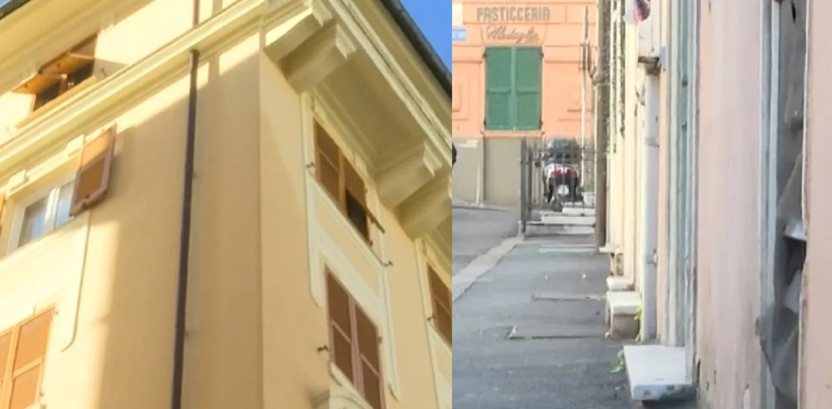 Il palazzo di Genova dove si sono lanciate le due sorelle