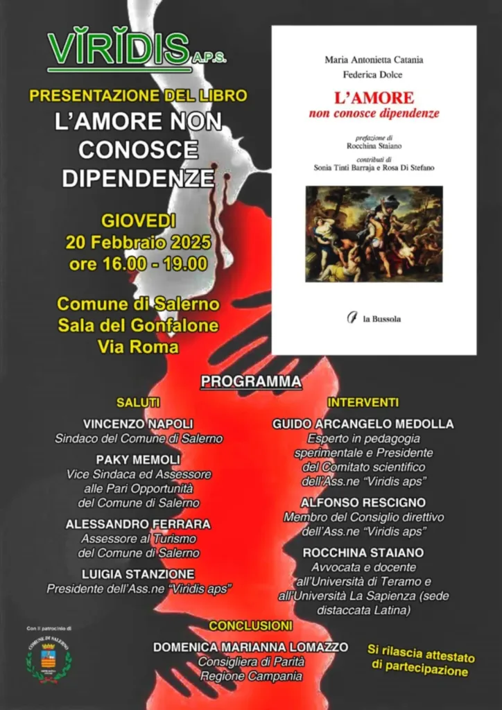 A Salerno la presentazione del libro L'amore non conosce dipendenze