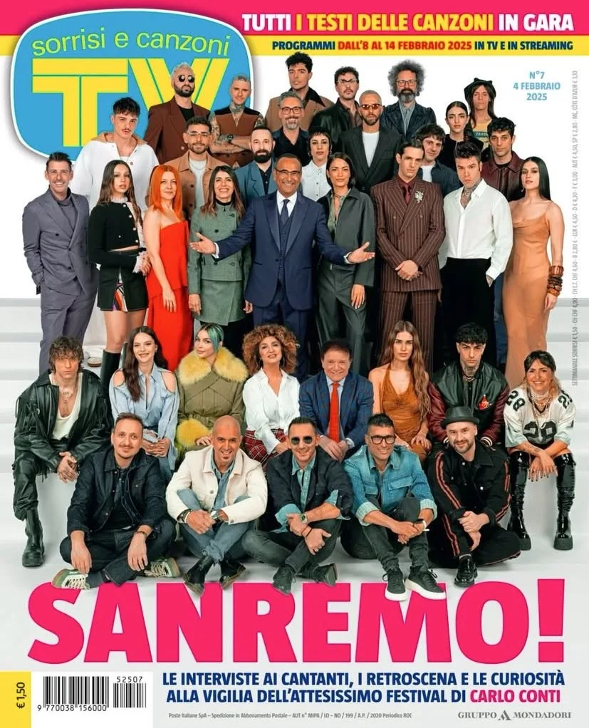 La copertina di Tv Sorrisi e Canzoni su Sanremo